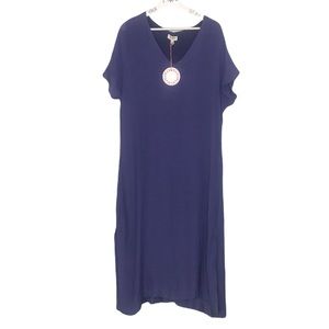 Umgee NWT Periwinkle Short Sleeve Flowy Midi Maxi Dress Size Large